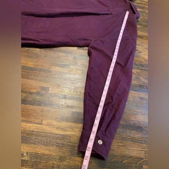 Eddie Bauer Chamois Flannel Button Up Shirt Mens Medium Red Purple Outdoor Heavy - Picture 7 of 7